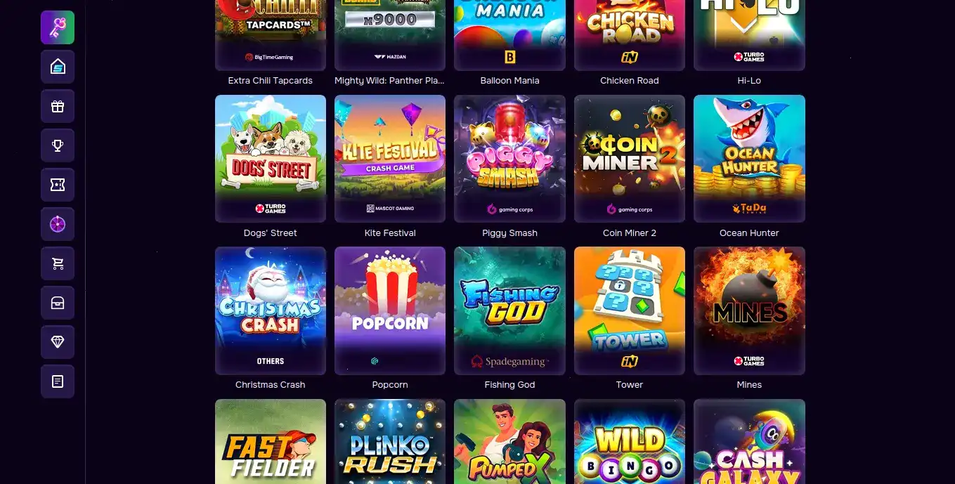 Интерфейс игрового зала Flint casino на экране ноутбука